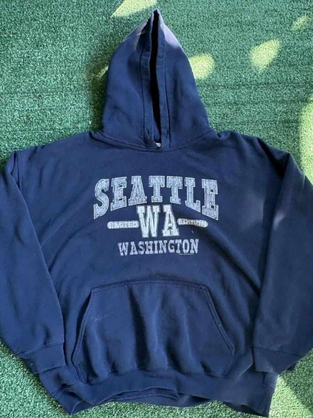 Men's Navy and Black Hoodie